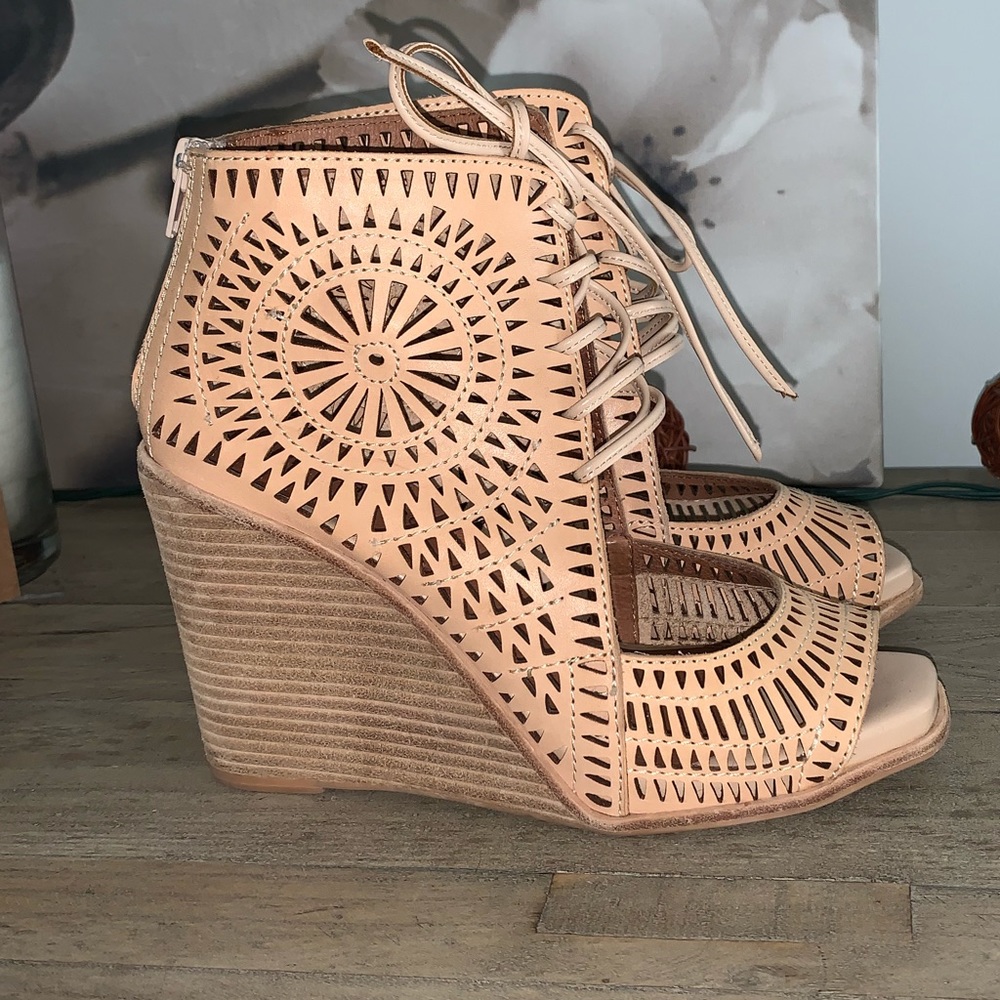 Jeffrey Campbell Rayos Perforated Wedge Sandal